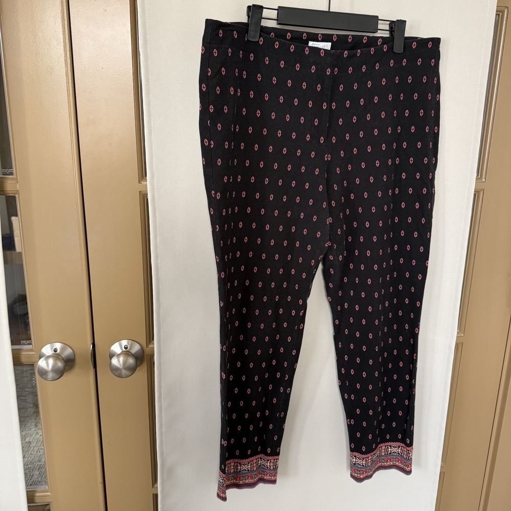 J. Jill Womens 14 Premium Bi-Stretch Skinny Ankle Pants Geometric Print Pattern‎